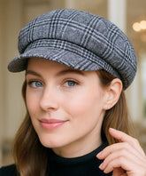 Comprar boina feminina inglesa xadrez de lã com aba europeu para looks urbanos de outono e inverno em promoção ANELLIMN